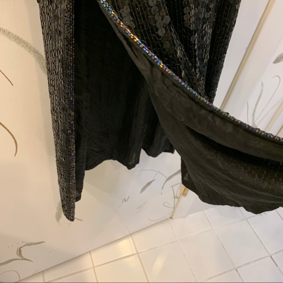 Beaded Evening Gown with Matching Jacket, Medium - Picture 7 of 11